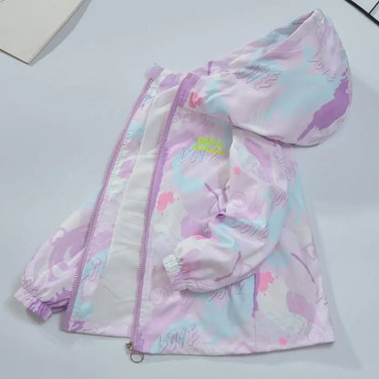 Kids Tales Kinderjacke mit Farbverlauf & Kapuze – Winddicht, Herbst/Frühling, Unisex