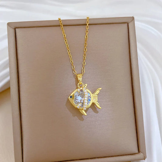 Goldfisch Halskette - Funkelnde Eleganz