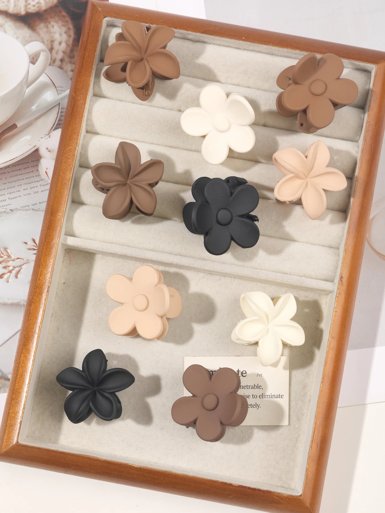 5er Set kleine Blumen-Haarklammern – Matte Mini-Haarclips für Frauen & Mädchen, ideal für feines Haar