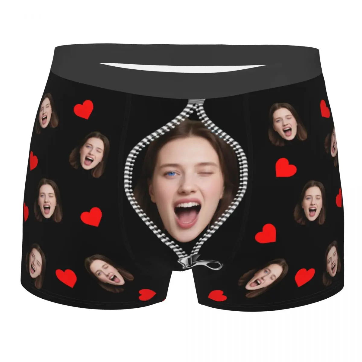 Personalisierte Foto-Boxershorts für Männer – individuelle Boxer Briefs mit Gesicht, weiche Unterwäsche (95% Polyester/5% Elasthan), Valentinstag Geschenk für Ehemann