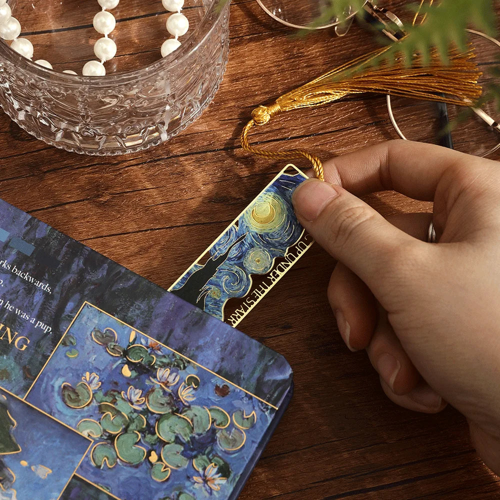 Metall Lesezeichen mit Blumenmotiv – Sunflower, Iris, Rose | Geschenk für Bücherliebhaber