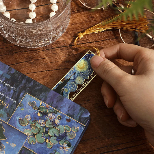 Marcapáginas de metal con motivo floral: Girasol, Iris, Rosa | Regalo para amantes de la lectura