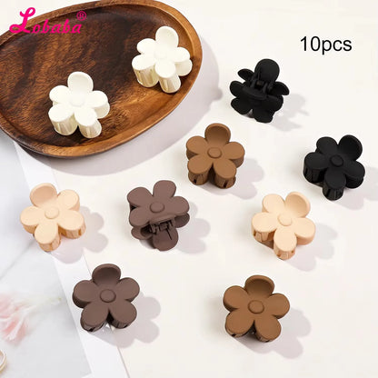 5er Set kleine Blumen-Haarklammern – Matte Mini-Haarclips für Frauen & Mädchen, ideal für feines Haar