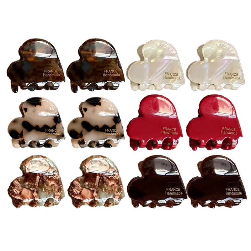 Kleine Herz-Haarklammer aus Acetat (3,5 cm) – Niedliche Haarspange im Korean Style für Damen & Mädchen