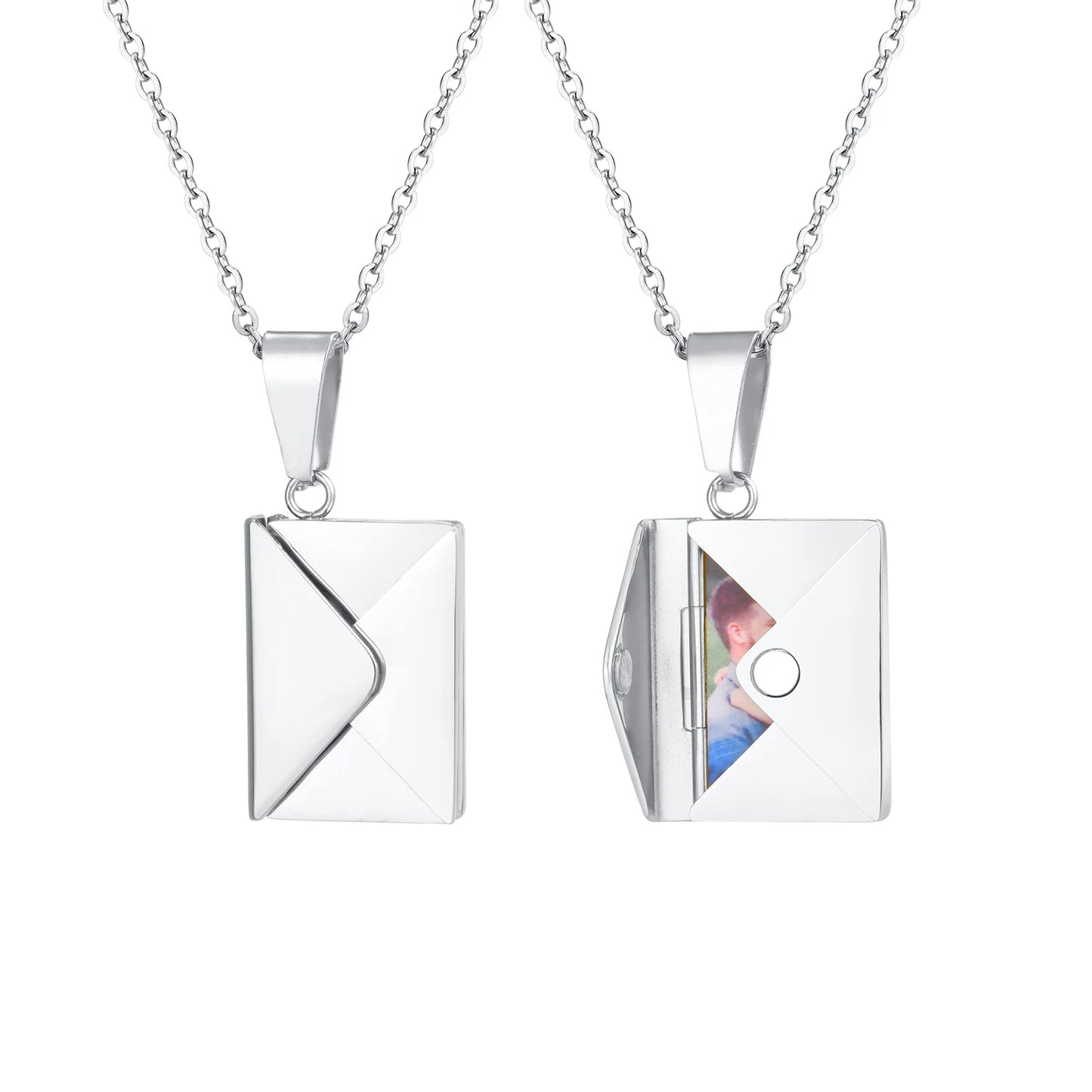 Personalisierte Umschlag-Foto-Halskette – Liebe, die du immer bei dir trägst