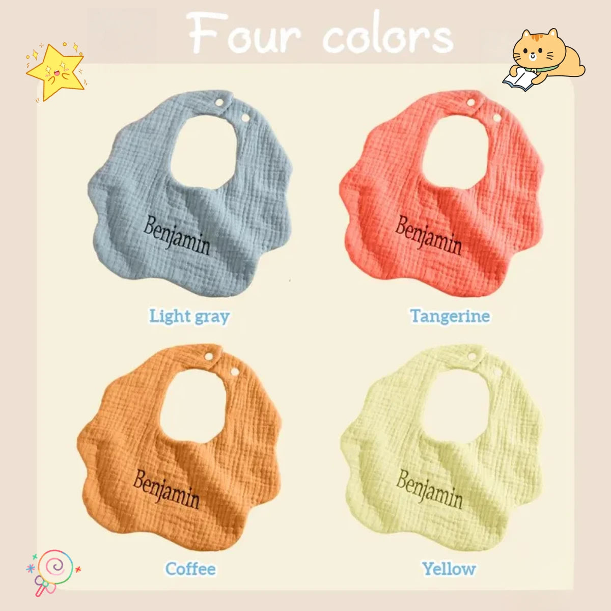 Personalisierter individueller Name, bestickter Buchstabe für Neugeborene, Kinderzimmer, Baby-Lätzchen, Spucktuch, Blumenform, Geschenke für Jungen und Mädchen