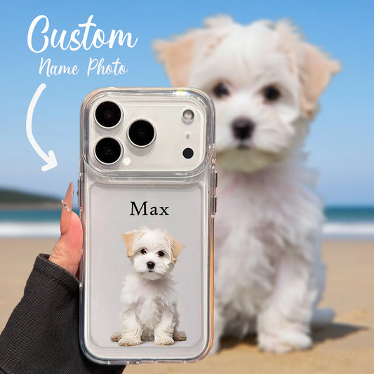 Personalisierte Haustier-Foto Handyhülle für iPhone 17/16/15/14/13/12/11 Pro Max & Plus – Transparente weiche Silikonhülle mit Hund- oder Katzenbild