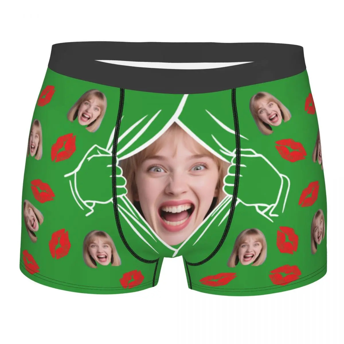 Personalisierte Foto-Boxershorts für Männer – individuelle Boxer Briefs mit Gesicht, weiche Unterwäsche (95% Polyester/5% Elasthan), Valentinstag Geschenk für Ehemann