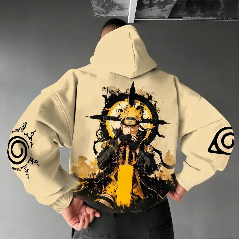 Naruto Hoodie aus 100 % Baumwolle – Oversized Anime Streetwear