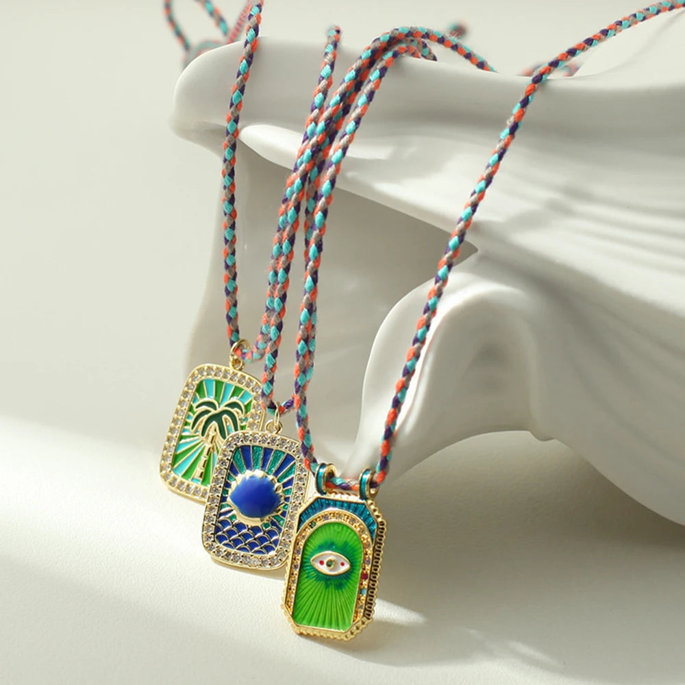 Boho Pop Art Halskette – Sommerliches Statement-Piece