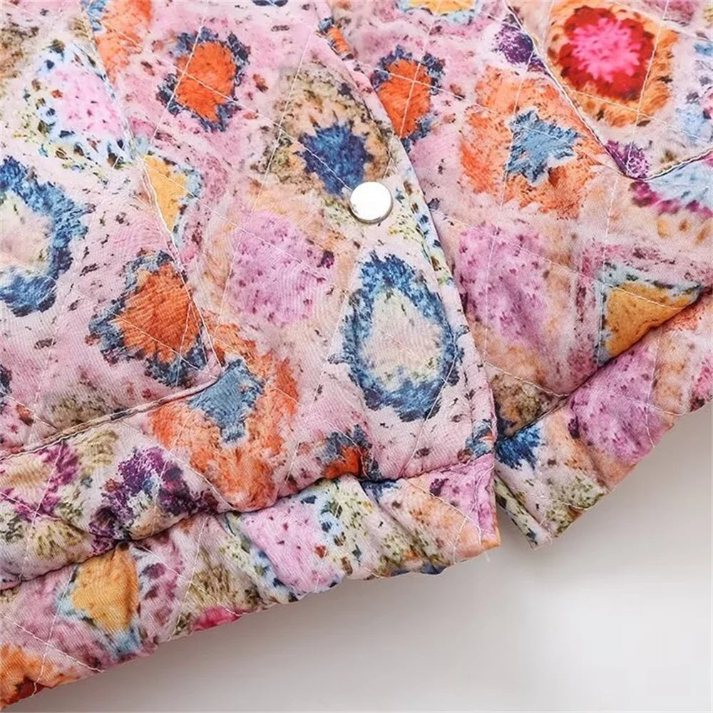 Chaqueta acolchada colorida para mujer