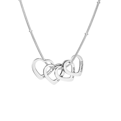 Herz an Herz – Gravurkette mit bis zu 4 Namen