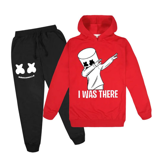 Kinder Tracksuit Set mit DJ Marshmello Print – Hoodie & Hose, 3–13 Jahre