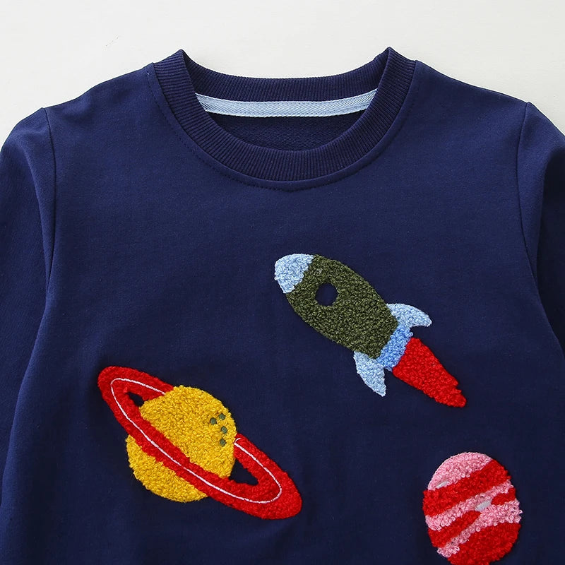 Sudadera infantil de algodón "Cohete y Planetas"