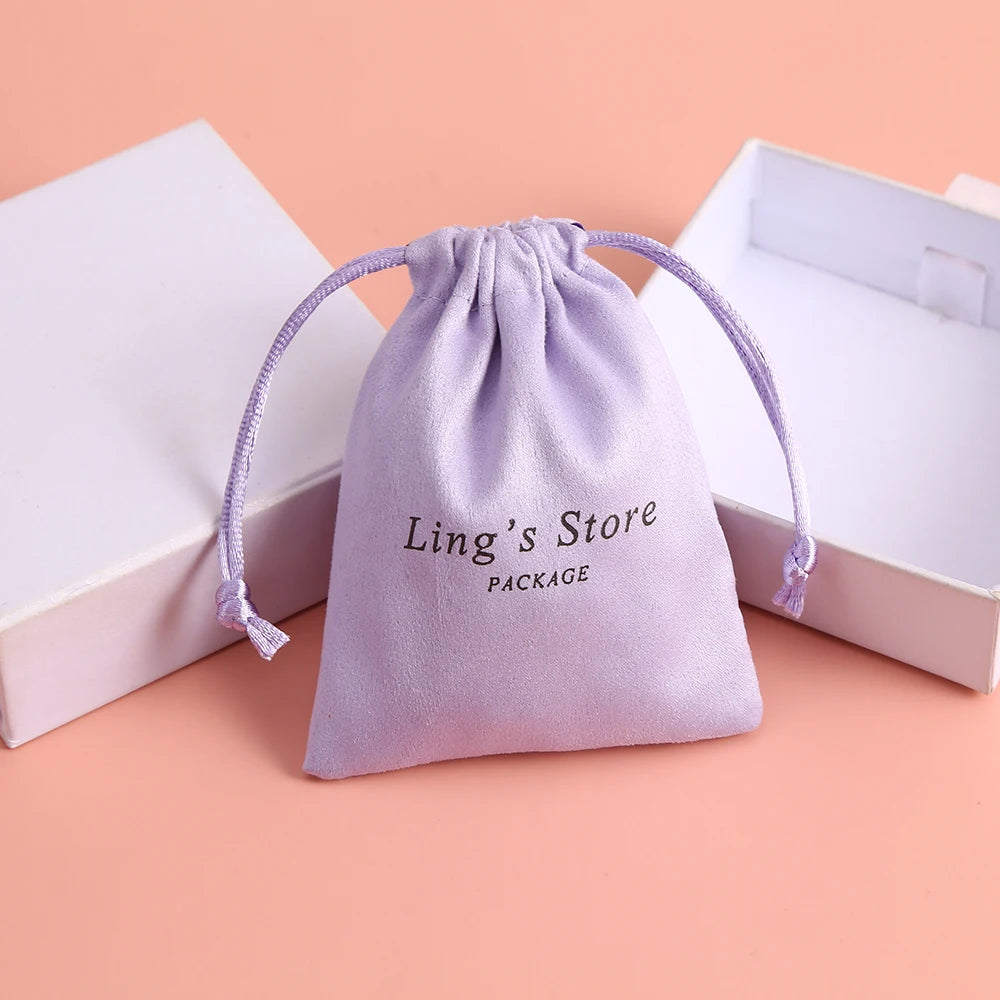 100 bolsas de joyería personalizadas con logotipo: bolsitas de terciopelo con cordón para anillos, pendientes, pulseras y cartas del tarot. 