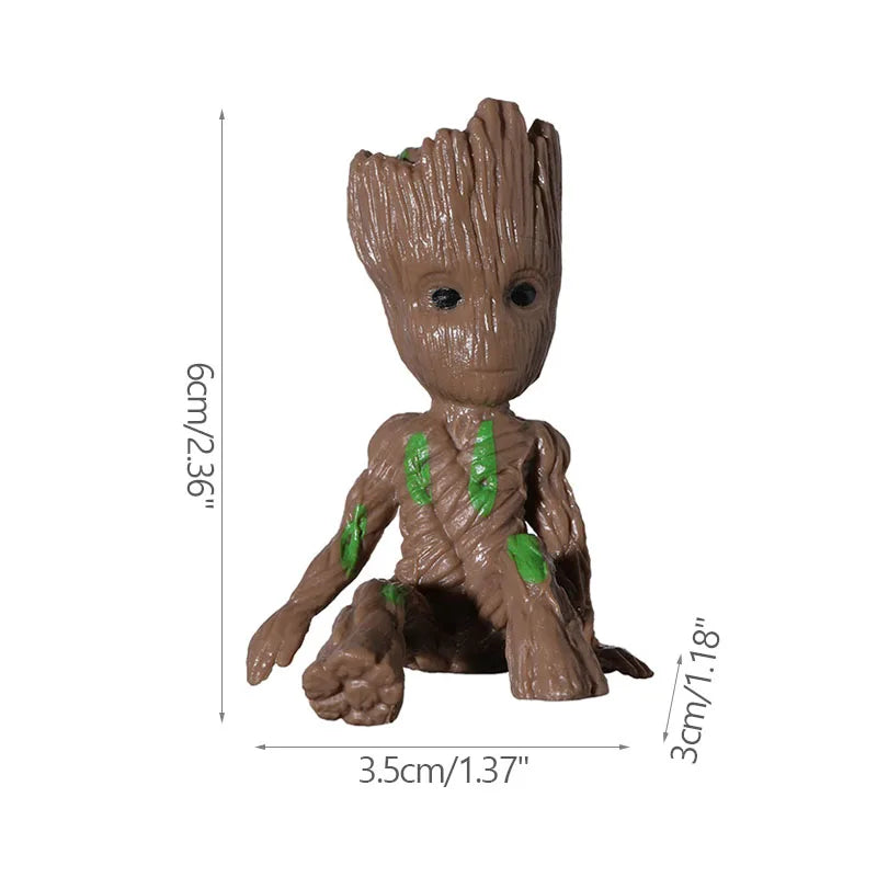 Figura de Groot de 5 cm – Figura decorativa en miniatura de dibujos animados para escritorio y hogar | Guardianes de la Galaxia 