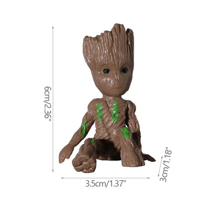 Figura de Groot de 5 cm – Figura decorativa en miniatura de dibujos animados para escritorio y hogar | Guardianes de la Galaxia 