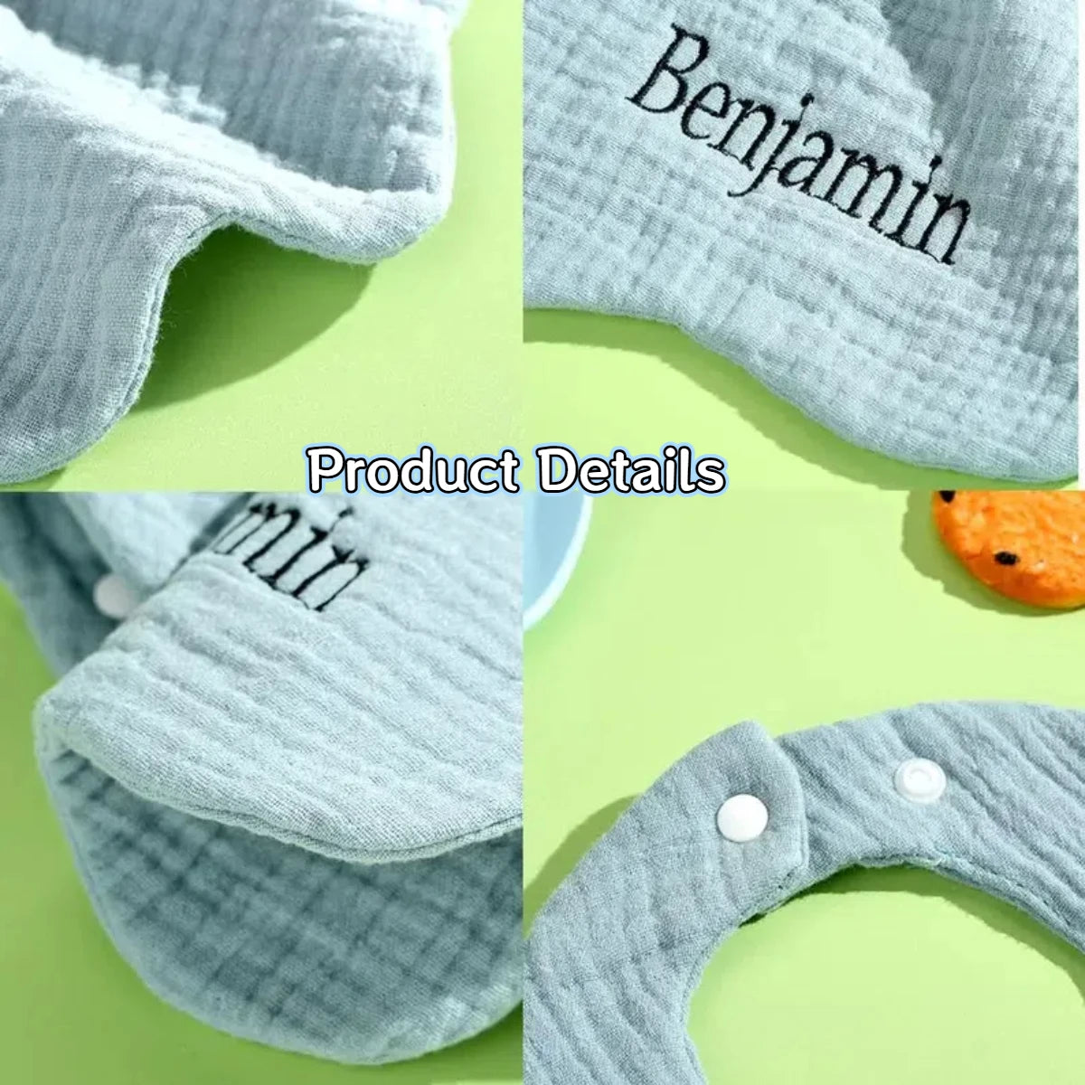 Personalisierter individueller Name, bestickter Buchstabe für Neugeborene, Kinderzimmer, Baby-Lätzchen, Spucktuch, Blumenform, Geschenke für Jungen und Mädchen