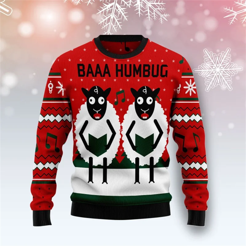 Funny Donkey Cow 3D Print Ugly Christmas Sweater For Women Clothing Cute Animal Unisex Sweatshirts Polyester Pullovers Tracksuit