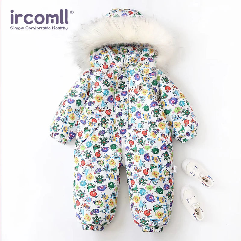 Mono de invierno para bebé con capucha de pelo: «Ircomll Winter Magic»