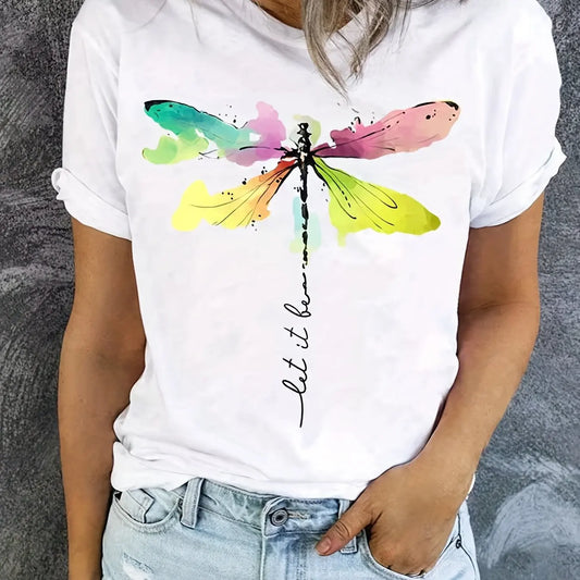 Damen T-Shirt mit Libellen-Print