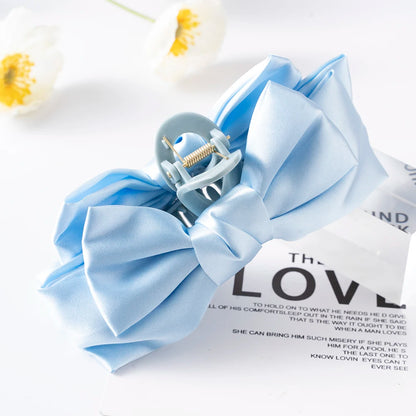 Große Haarklammer mit Schleife – Eleganter Shark Clip für Pferdeschwanz & Hochsteckfrisuren