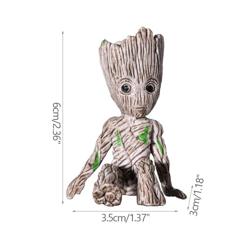Figura de Groot de 5 cm – Figura decorativa en miniatura de dibujos animados para escritorio y hogar | Guardianes de la Galaxia 