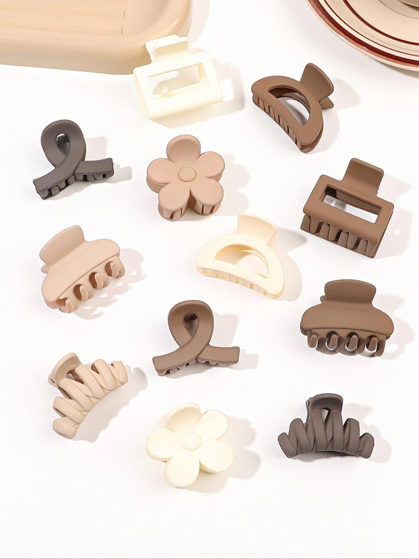 5er Set kleine Blumen-Haarklammern – Matte Mini-Haarclips für Frauen & Mädchen, ideal für feines Haar