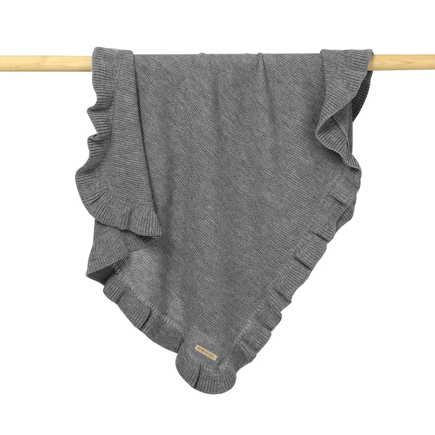 Personalisierte gestrickte Babydecke mit Namen – Baumwolldecke für Neugeborene, bestickter Wunschname, Winter-Babydecke für Mädchen und Jungen