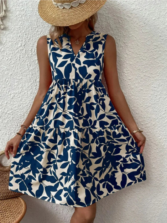 Elegantes Kleid mit V-Ausschnitt & Rüschen