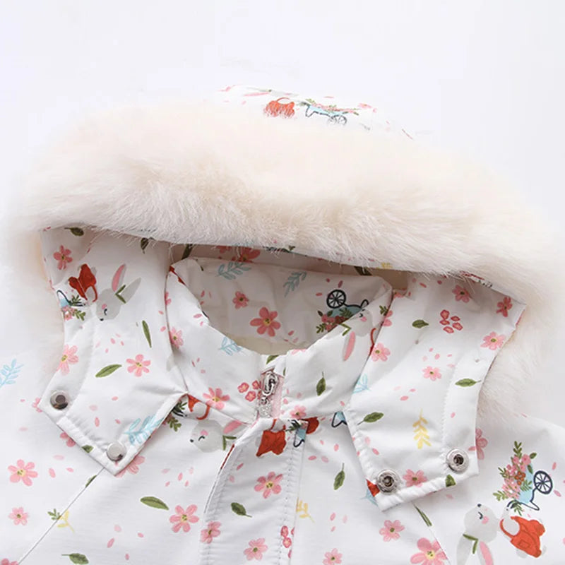 Mono de invierno para bebé con capucha de pelo: «Ircomll Winter Magic»