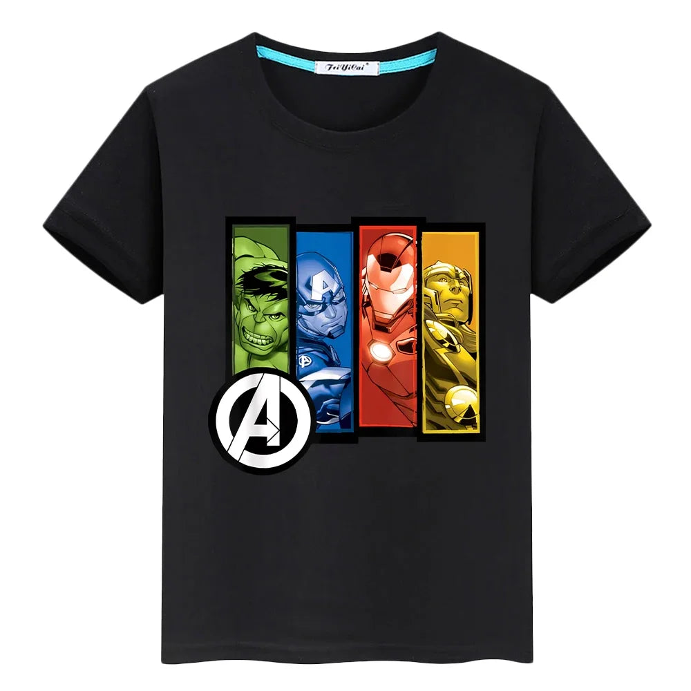 Marvel Avengers Kinder-T-Shirt – 100 % Baumwolle mit Superhelden-Print