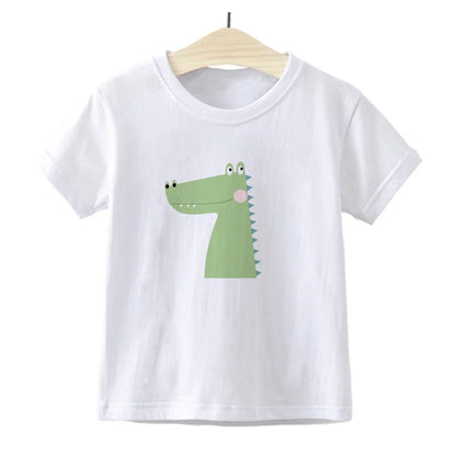 Kawaii Kinder T-Shirts mit Krokodil-Print – Lustige Cartoon-Motive für kleine Abenteurer
