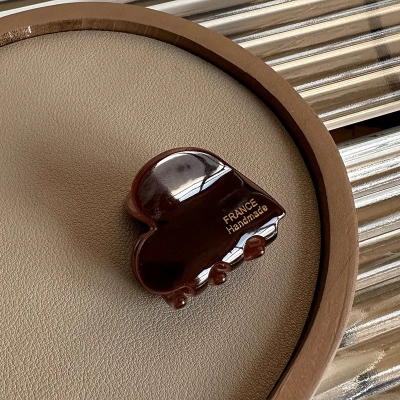 Kleine Herz-Haarklammer aus Acetat (3,5 cm) – Niedliche Haarspange im Korean Style für Damen & Mädchen