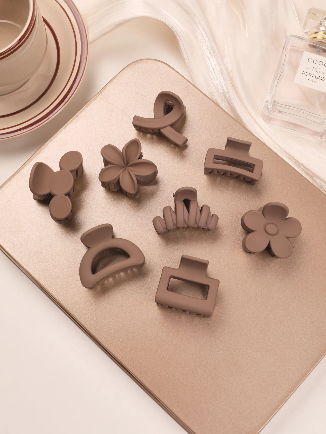 5er Set kleine Blumen-Haarklammern – Matte Mini-Haarclips für Frauen & Mädchen, ideal für feines Haar