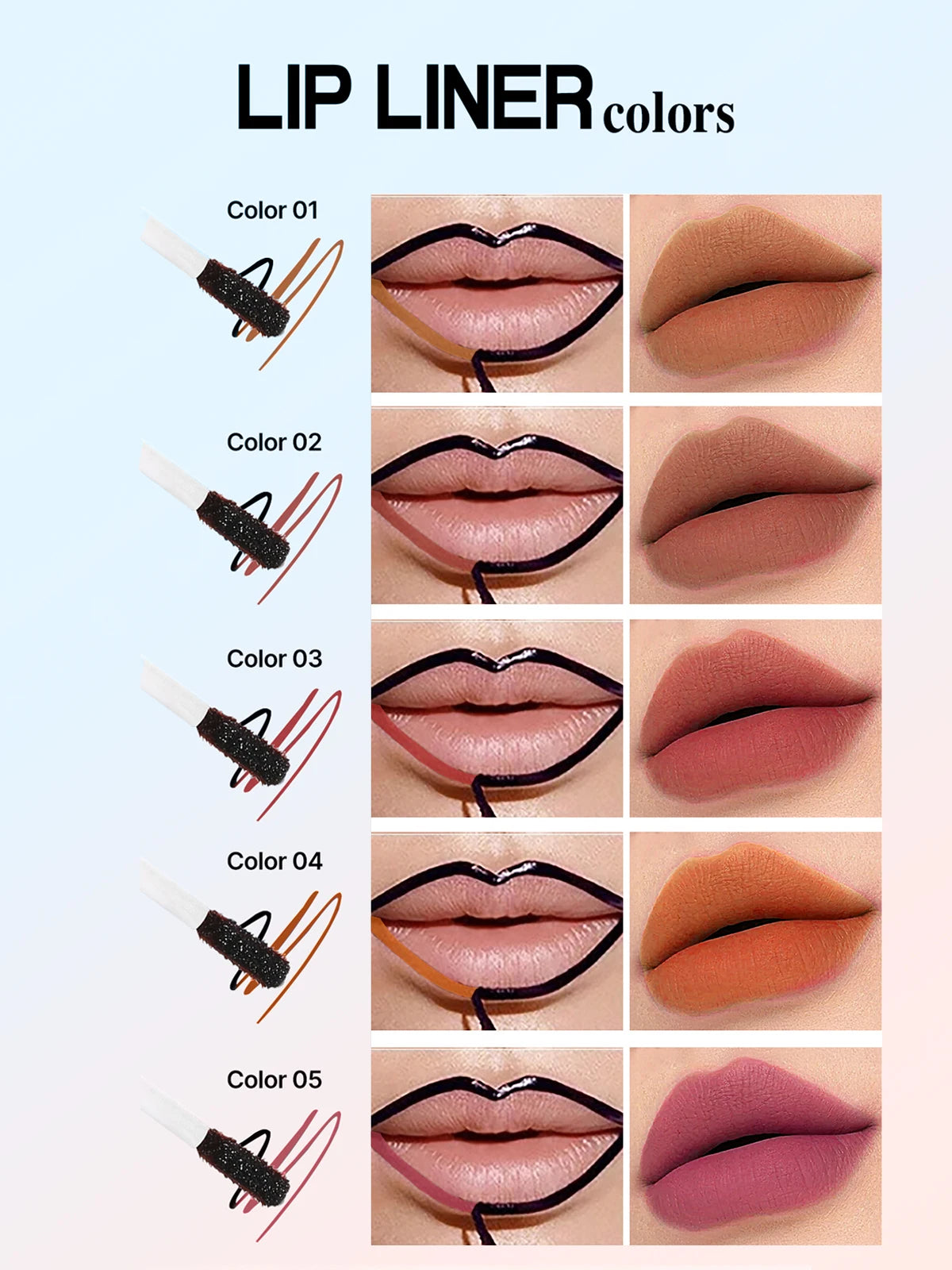Wasserdichter Peel-Off Lipliner – abziehbarer Tattoo-Lipgloss, matte Lippentönung, wischfest & langlebig, braune Kontur