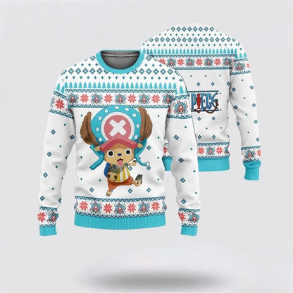 One Piece Weihnachts Sweater – Piratenstark durch die Winterzeit