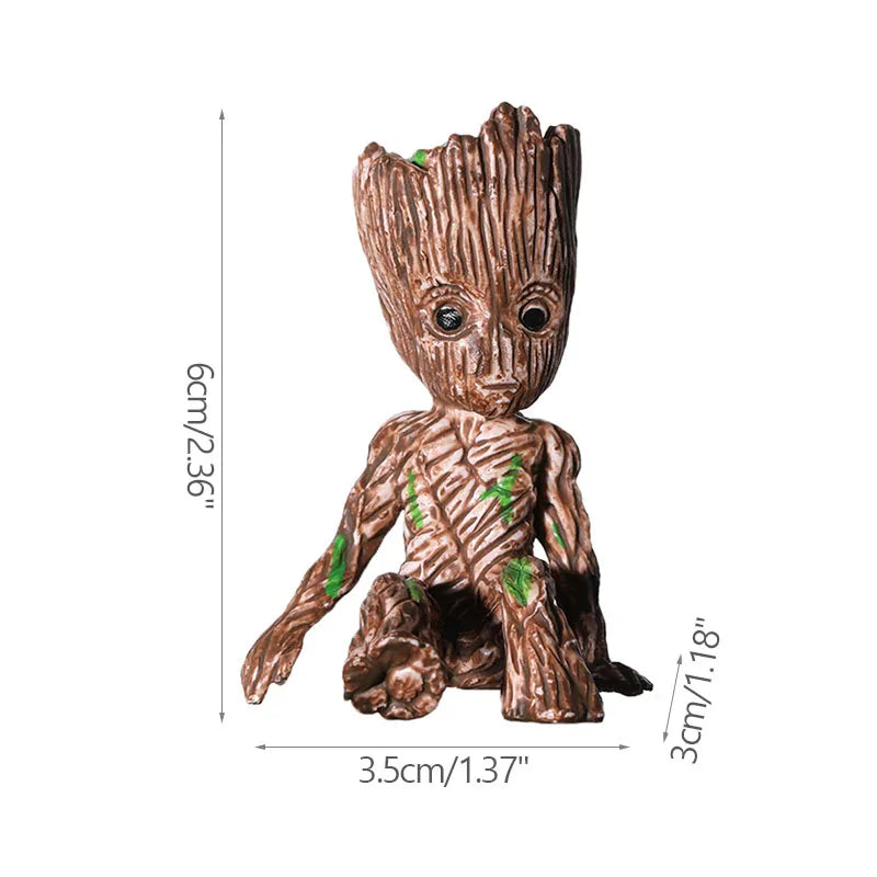 Figura de Groot de 5 cm – Figura decorativa en miniatura de dibujos animados para escritorio y hogar | Guardianes de la Galaxia 