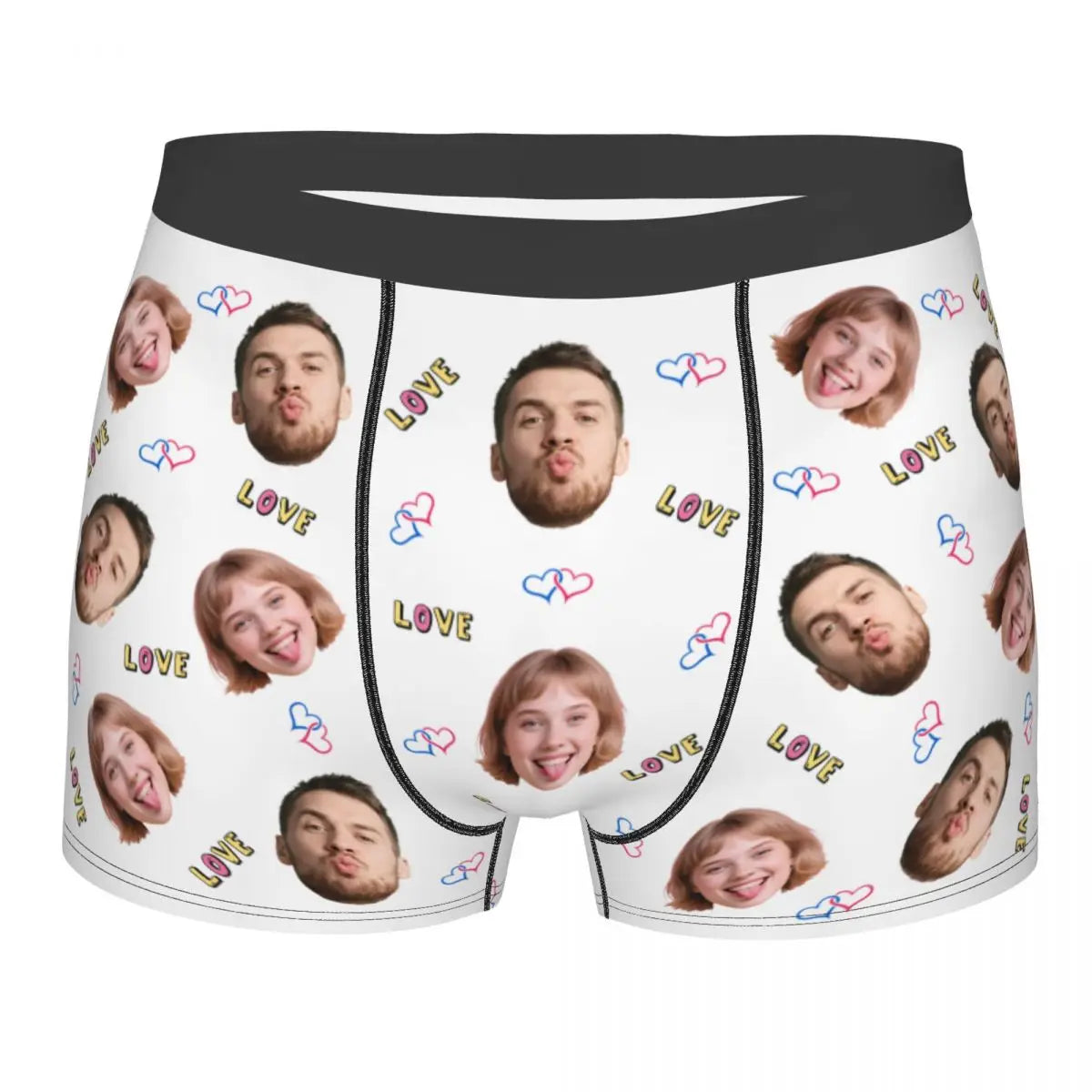Personalisierte Foto-Boxershorts für Männer – individuelle Boxer Briefs mit Gesicht, weiche Unterwäsche (95% Polyester/5% Elasthan), Valentinstag Geschenk für Ehemann