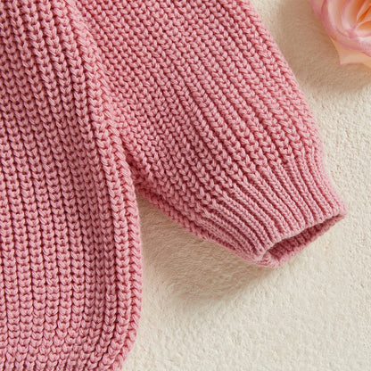 Zuckersüßer Weihnachts Strickpullover für Mädchen – Rosa Candy Cane Zauber