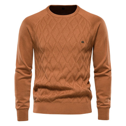 Suéter de algodón para hombre AIOPESON con estampado clásico de diamantes
