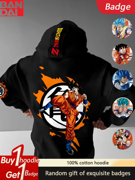 BANDAI Dragon Ball Z Hoodie+Gratis-Badge !