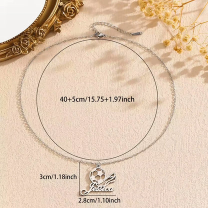 Collar con nombre deportivo personalizado en acero inoxidable: ¡tu nombre, tu estilo!