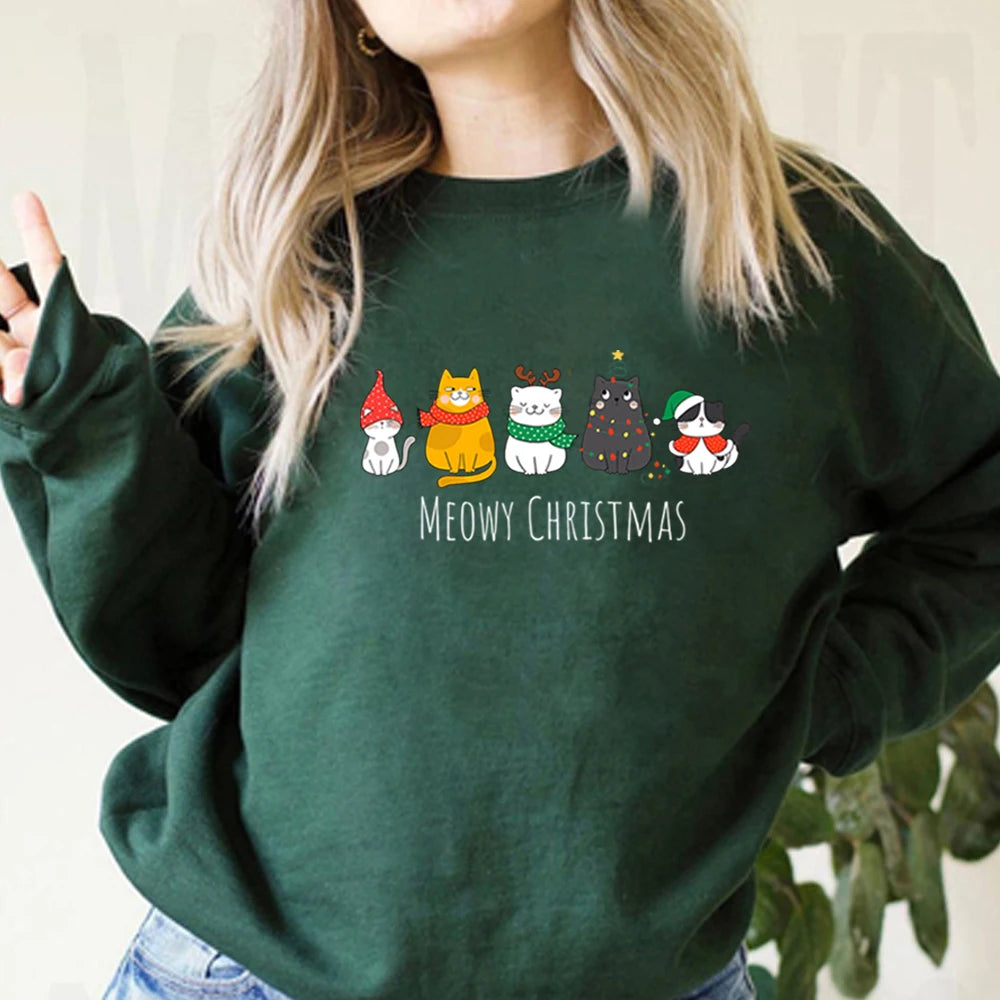Meowy Christmas – Das süßeste Katzen Weihnachtssweatshirt