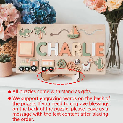 Rompecabezas de madera Montessori personalizado: rompecabezas con nombre para niños | Juguete educativo y regalo 