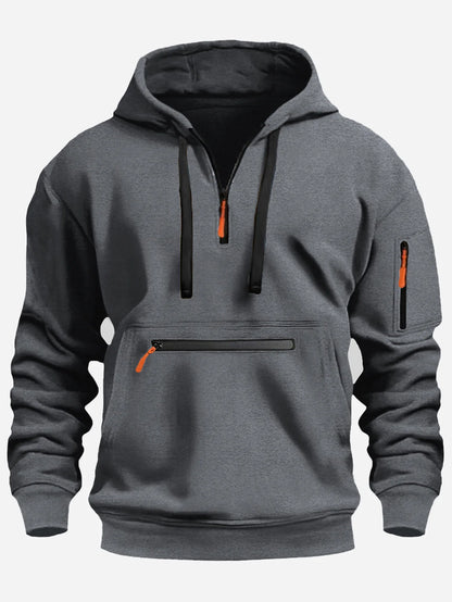 Stylischer Hoodie mit Zipper Details & Utility  Taschen