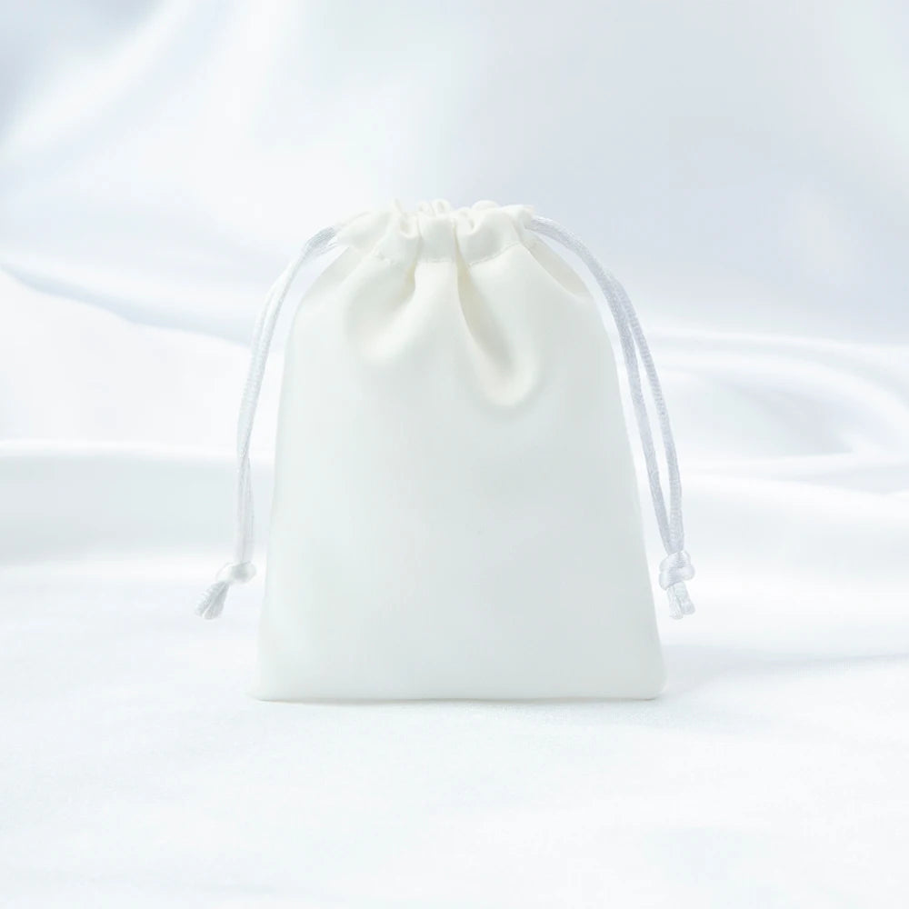 100x Personalized Satin Drawstring Bags – Jewelry Bags, Gift &amp; Candy Bags with Logo for Wedding &amp; Events