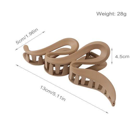 Übergroße Haarklammer 13 cm – Wellenförmiger Shark Clip in Matt & Transparent für Frauen & Mädchen