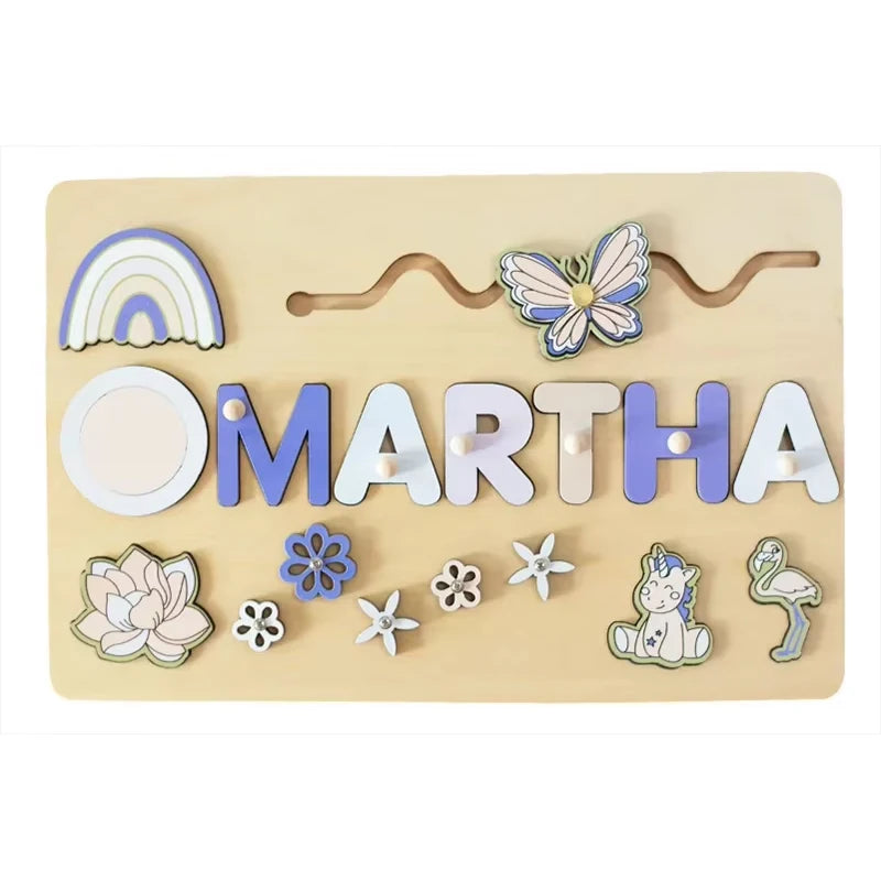 Rompecabezas de madera Montessori personalizado: rompecabezas con nombre para niños | Juguete educativo y regalo 