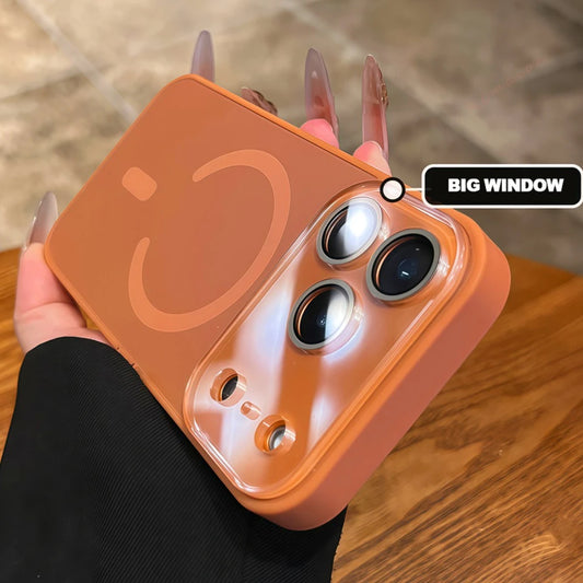 Magnetische MagSafe Handyhülle für iPhone 11–17 Pro Max – Stoßfeste Silikonhülle mit großem Fenster & Vollschutz